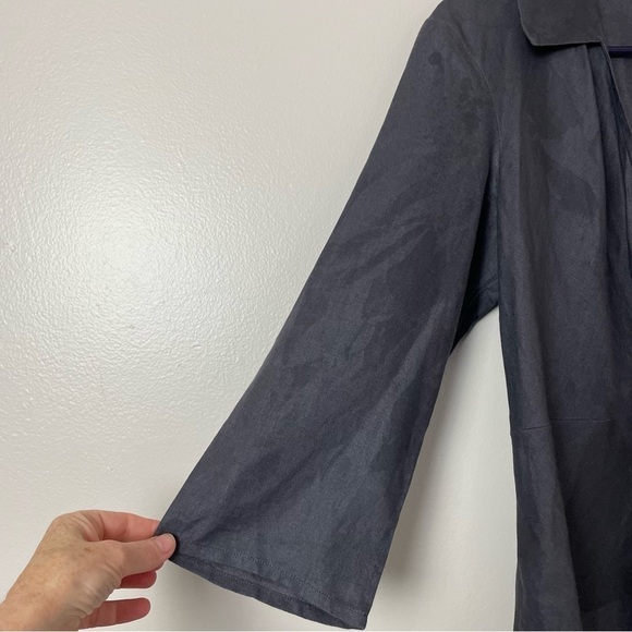 John Partridge 100% Linen Twist Knot Top – Eggplant, Size Medium - Picture 2 of 10